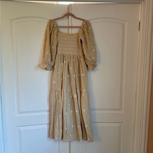 Boho Beige Floral Maxi Dress